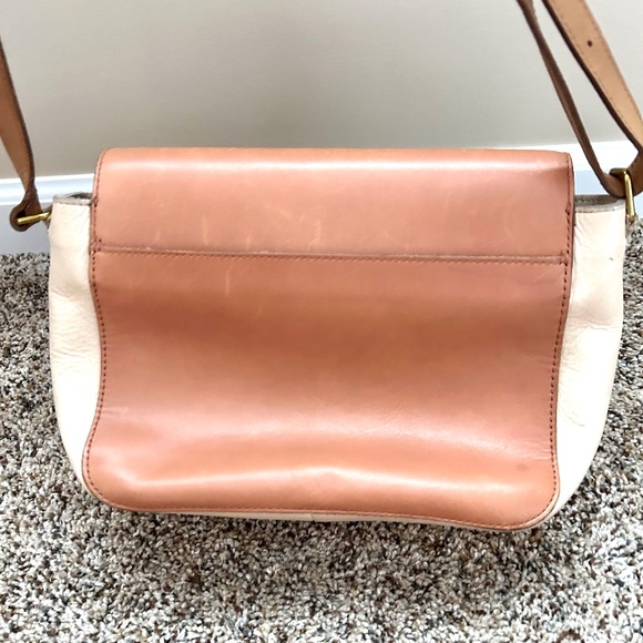 MADEWELL The Abroad Tan Leather ColorBlock Crossbody Shoulder Bag Flip Top - Picture 3 of 10